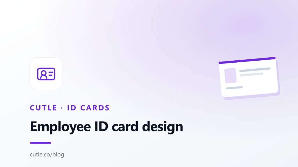 Illustrative cover artwork for the article "Employee ID Card Design Guide".