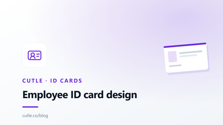 Illustrative cover artwork for the article "Employee ID Card Design Guide".