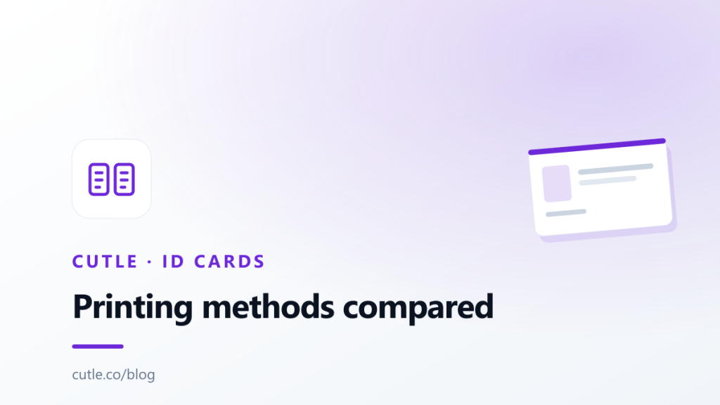 Illustrative cover artwork for the article "ID Card Printing Methods Compared".