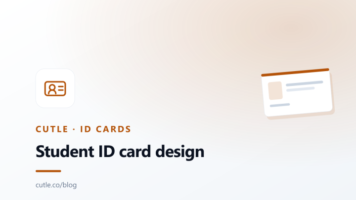 Illustrative cover artwork for the article "Student ID Card Design Guide".